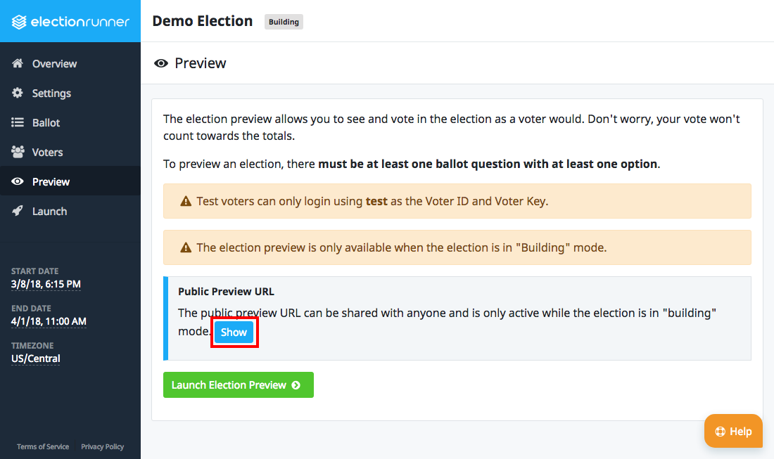 Election Preview - Launch